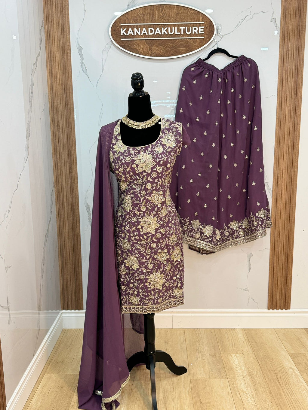 Size 48 Embroidered palzoo Suit – Kanada Kulture