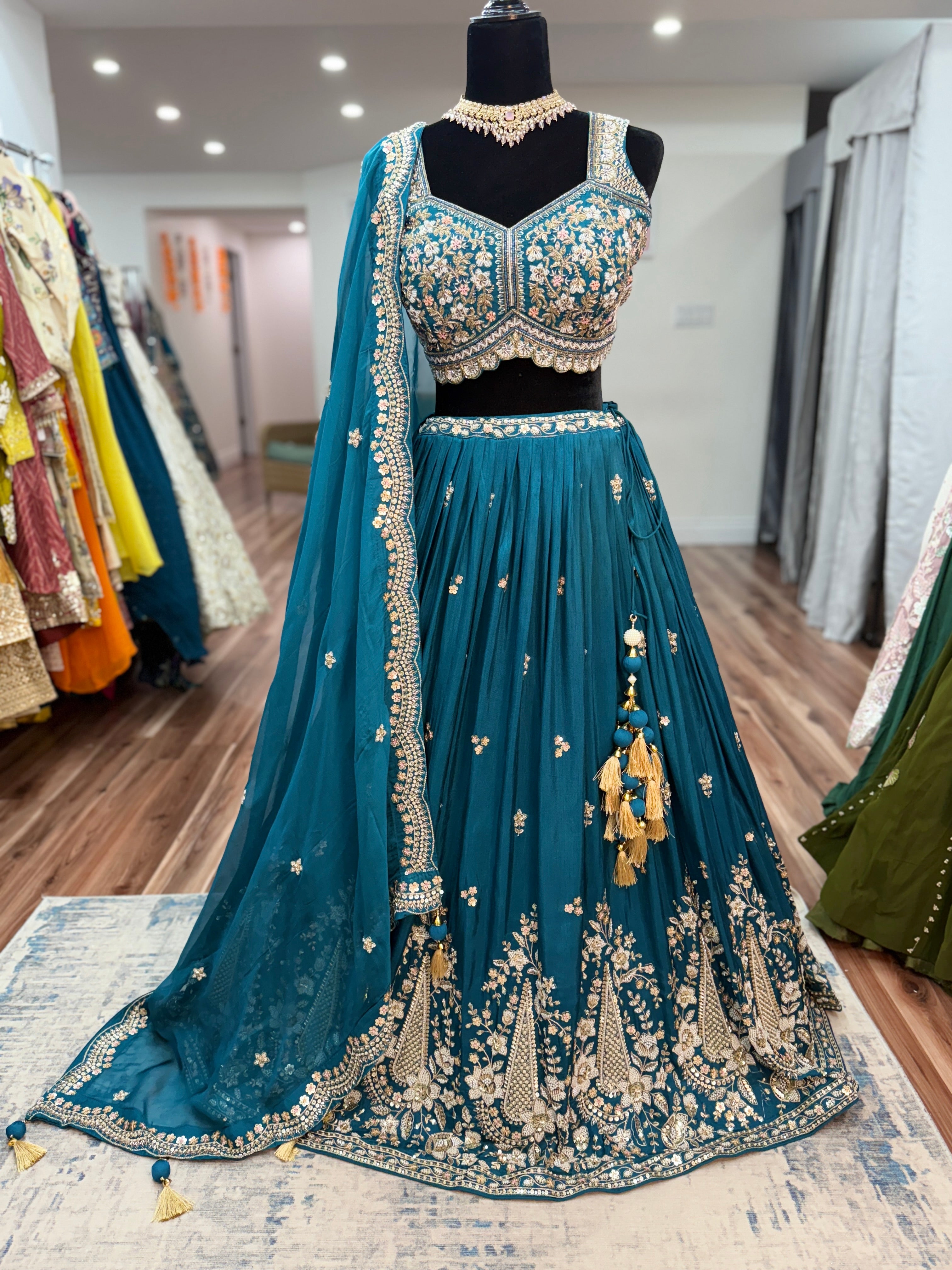 Teal Blue Lehenga