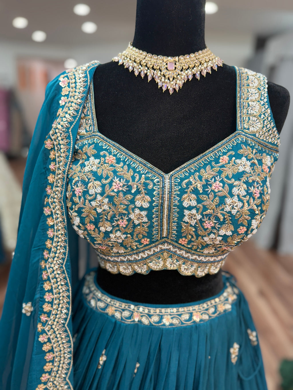 Teal Blue Lehenga
