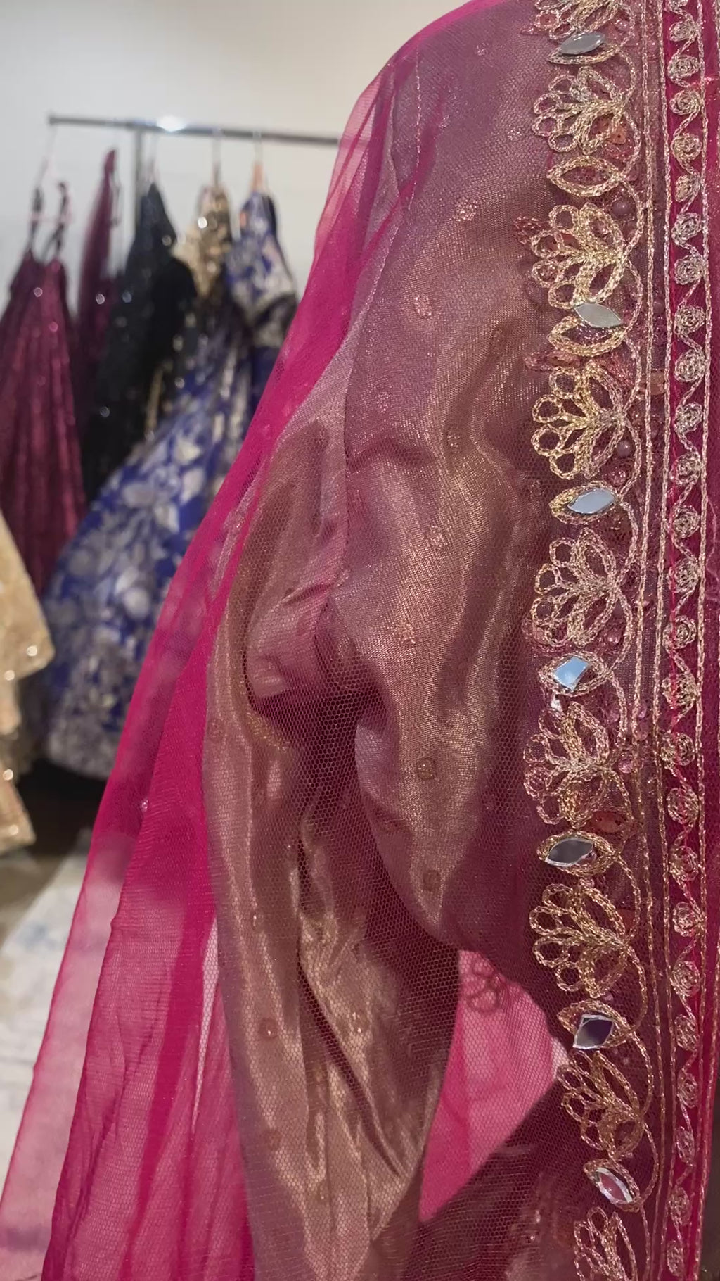 Hand long top Embroidered suit with skirt – Kanada Kulture