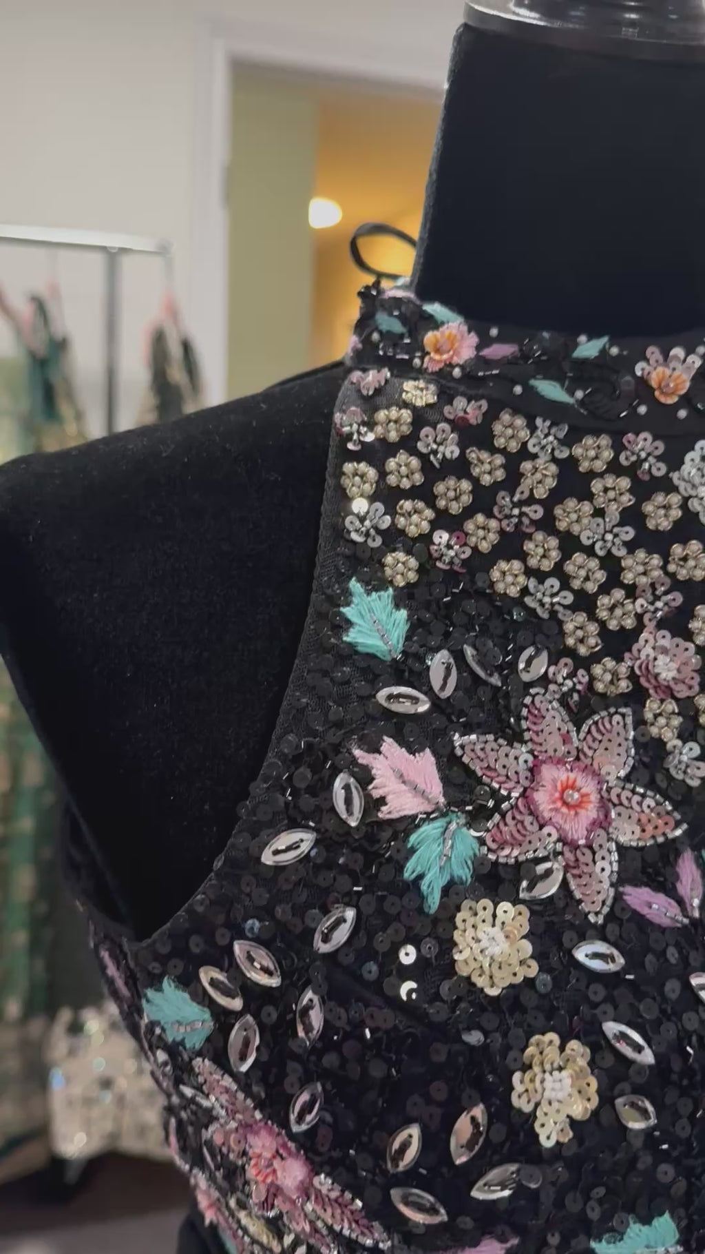 Hand work top with pre drape saree