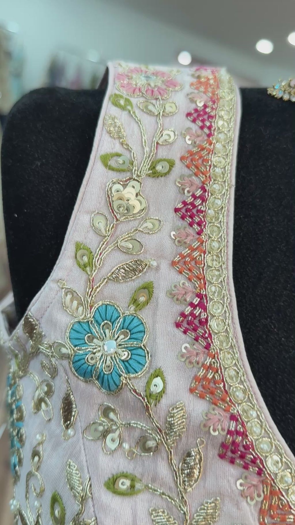 Pink scalloped lehenga choli