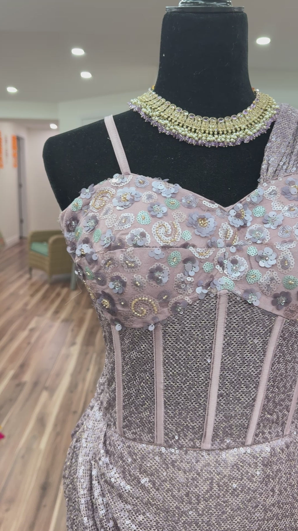 Pre drape corset fusion mermaid saree