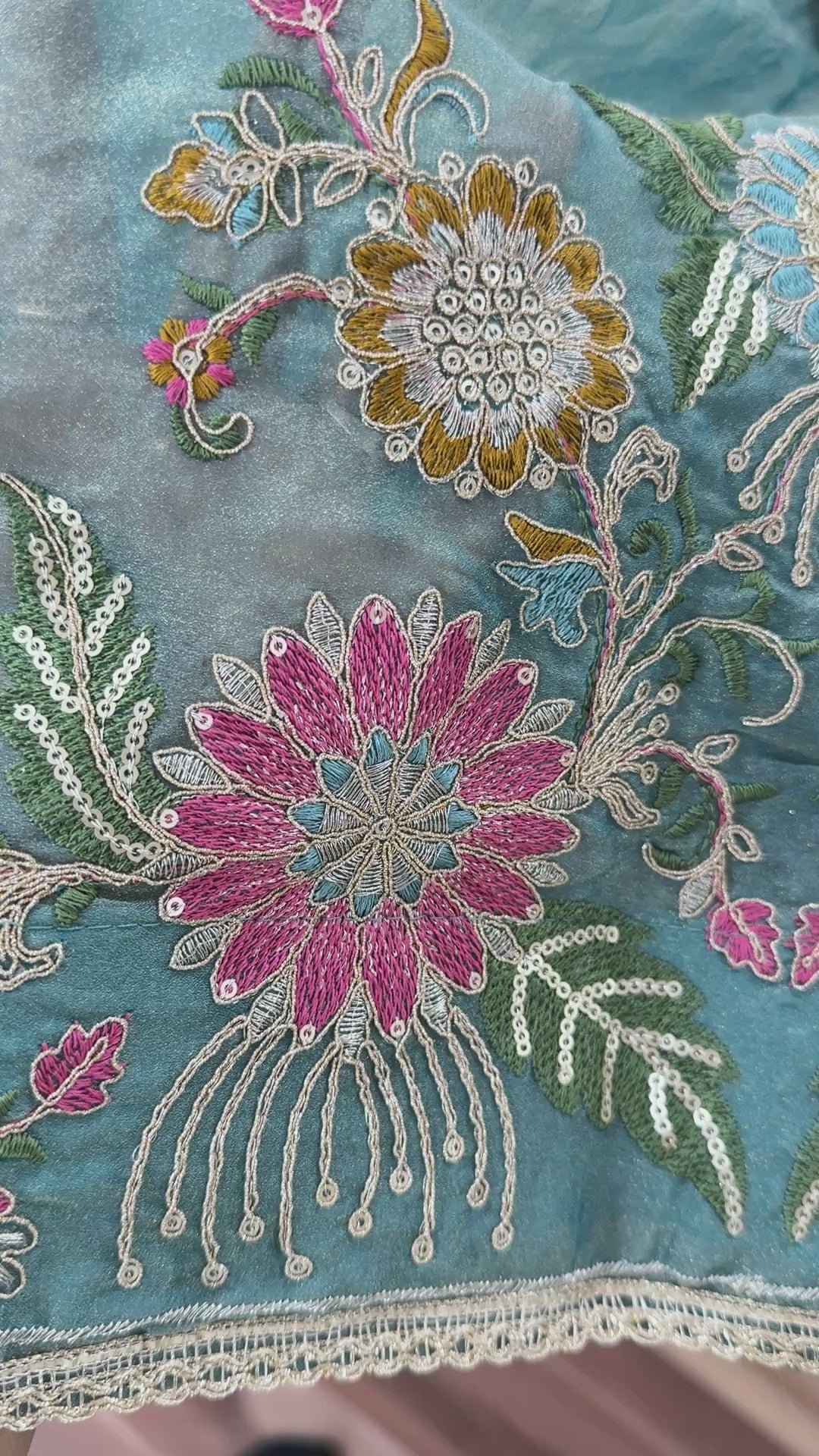 Beautiful Sky Blue Organza Zari Weaving Engagement Wear Lehenga Choli