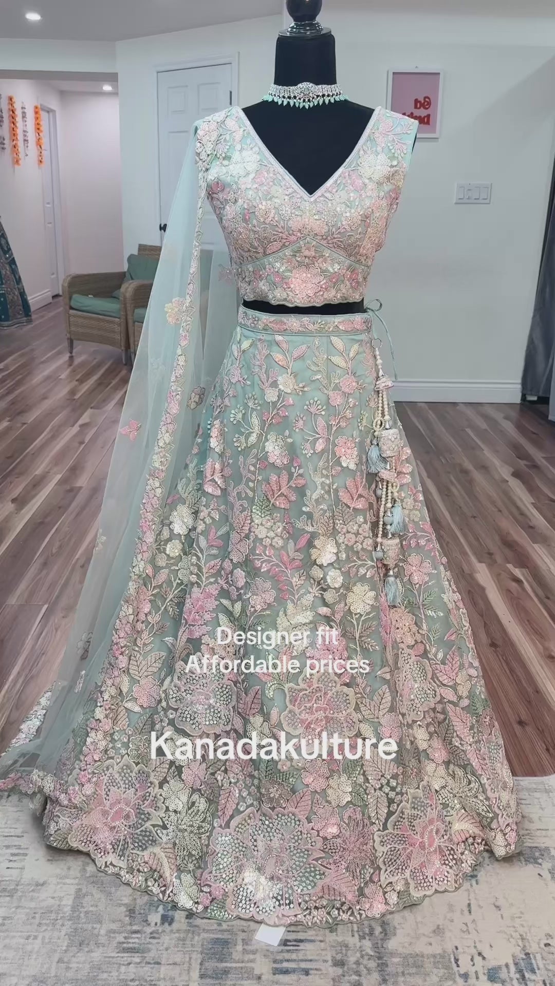 SG inspired stone work lehenga