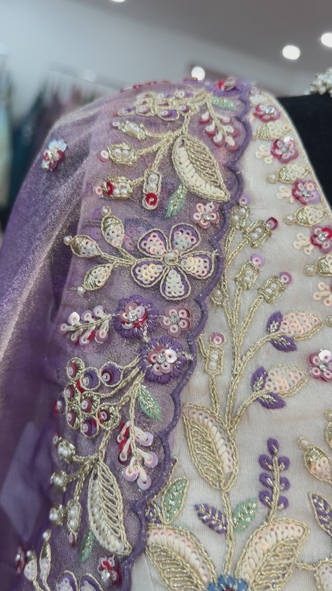 Heavy lehenga choli with contrast dhupatt