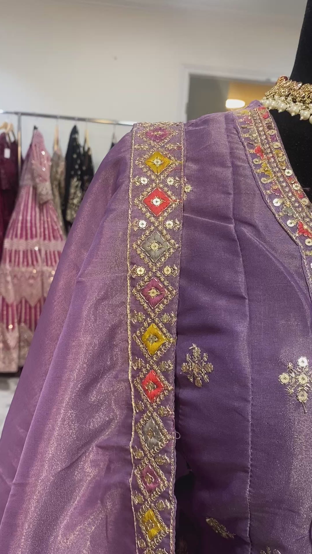 Long thread work Anarkali suit