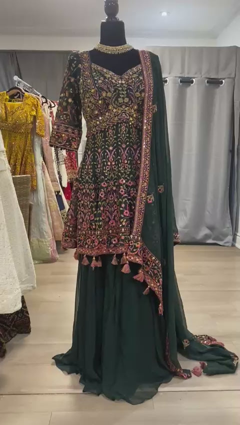 Embroidered gharara Suit – Kanada Kulture